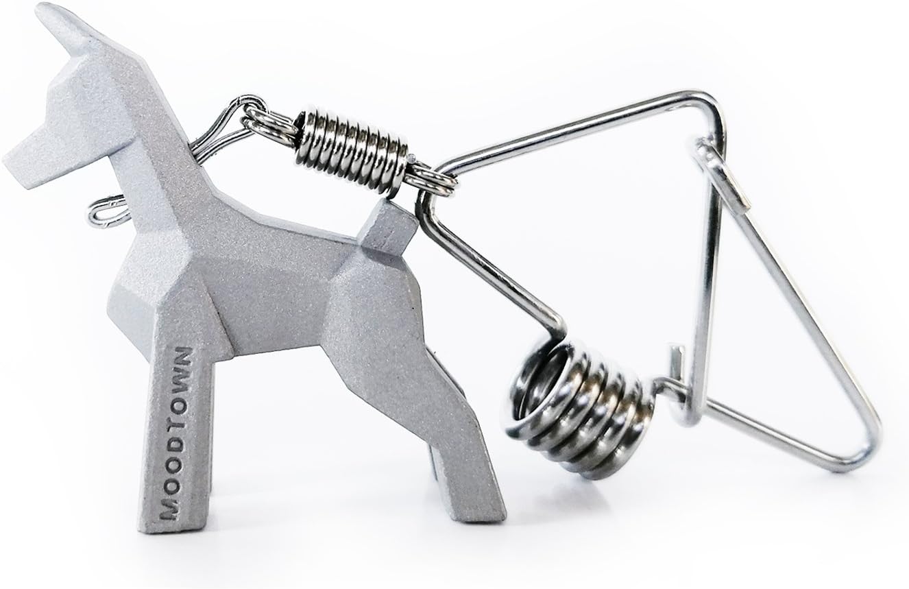 MOODTOWN Handcrafted Stainless Steel Dog Keychain Gift for Men and Women- Doberman Pinscher Puppy Car Keyring Car Rear View Mirror Hanging Accessory