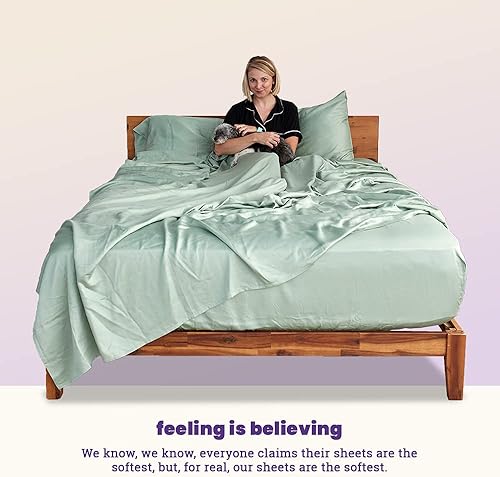 Miniatura 2 de Sheets & Giggles Juego de sábanas 100 % eucalipto lyocell  para todas las estaciones, hecho responsablemente, naturalmente refrescante, súper suave,