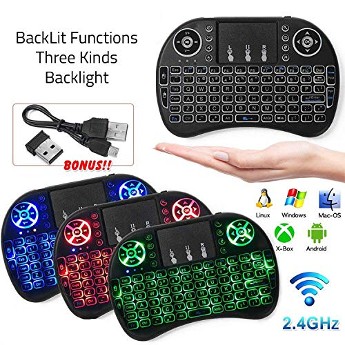 Wireless Mini Keyboard Remote Control Touchpad Mouse Combo Controller With Rgb Backlit For Smart Tv Android Tv Box Pc Ipttv 2.4Ghz #TOP5