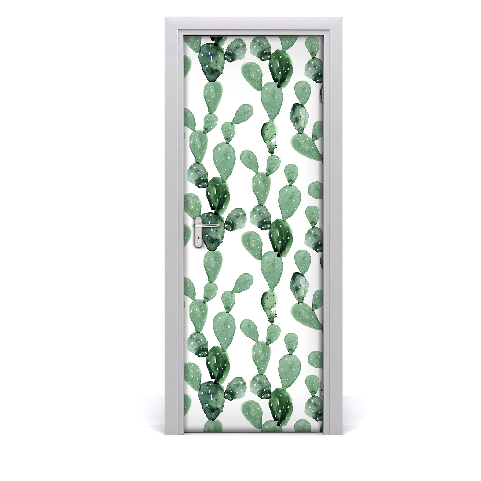 Vinilo para puerta de cactus Opuntia autoadhesivo e impermeable 77x200 cm