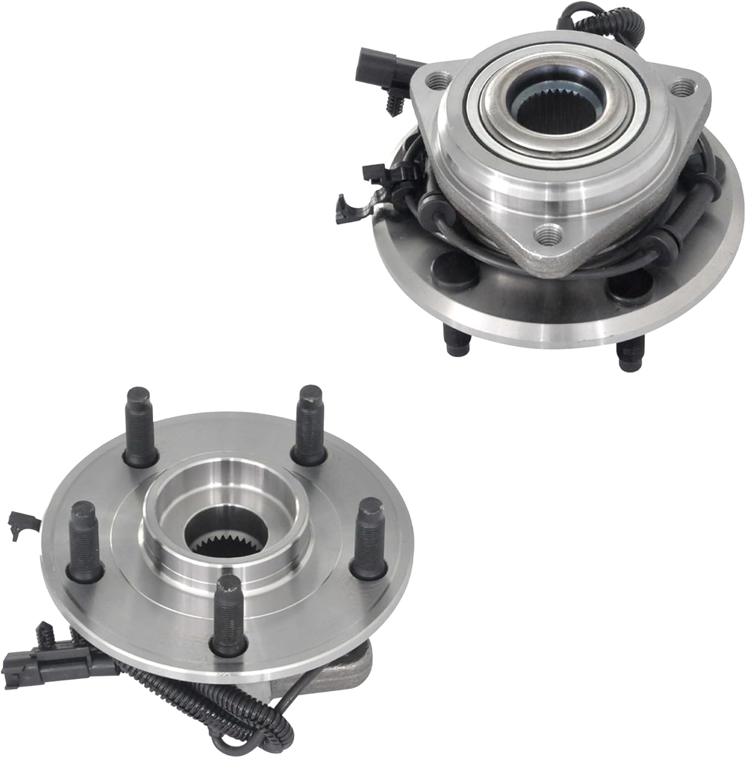 2PCS Front Wheel Bearing and Hub Assembly 513272 for Jeep Wrangler 2007-2010 with 4-Wheel ABS with ABS & 5-Lug