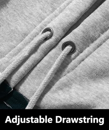 JACKETOWN Men's Flannel Long Sleeve Hoodie Shirts Casual Button Down Plaid Shirt Jackets Stylish with Pocket Grey - image 5