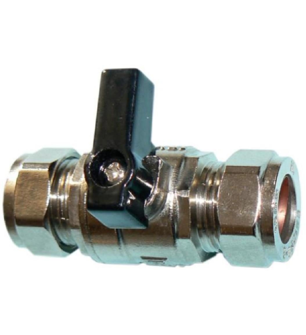 15mm Lever Operated Large Bore Chrome Isolation Valve - Pack of 5