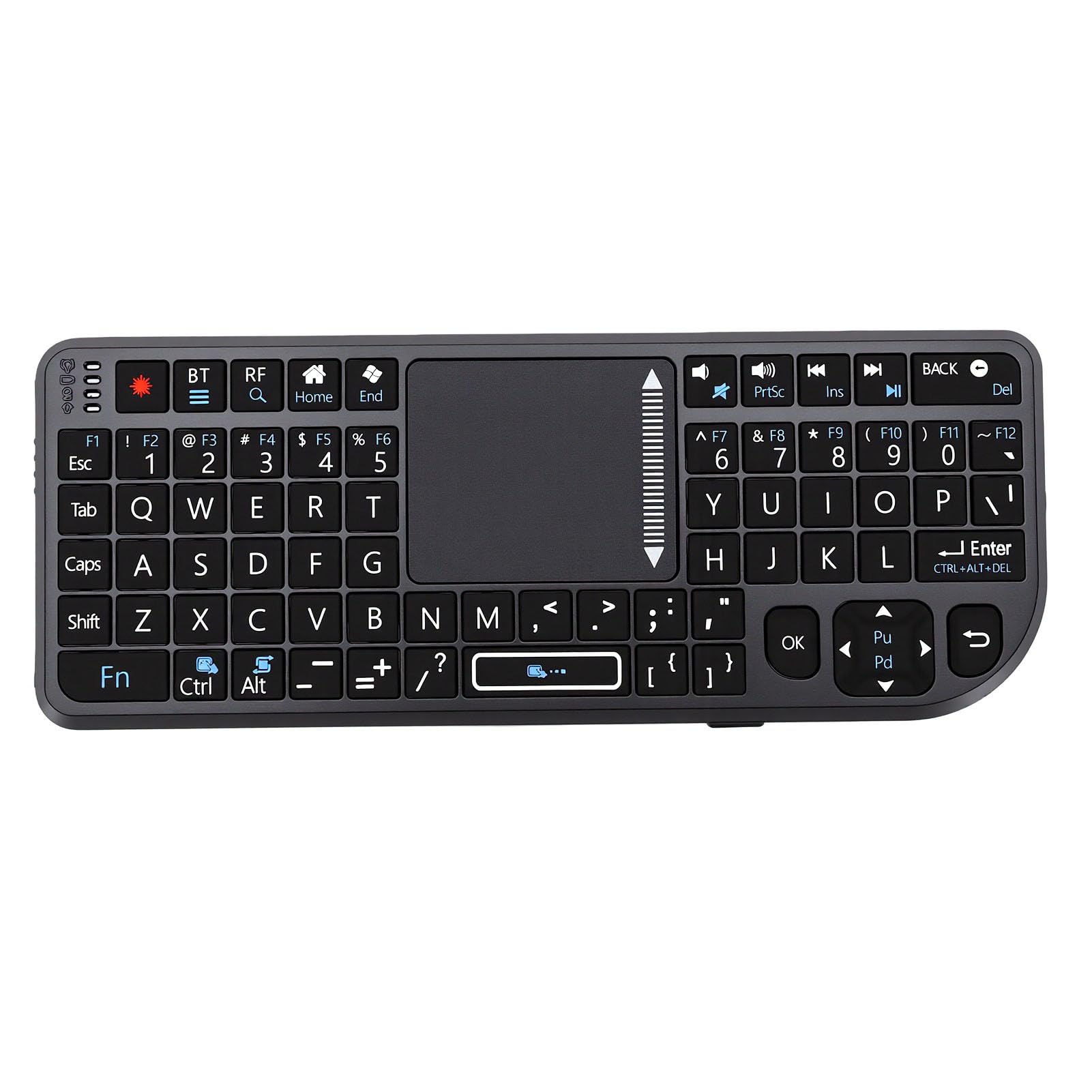 Tastiera da Viaggio con Touchpad, Doppia Modalità Ricaricabile 2.4GHz Bluetooth, per Ufficio e Casa