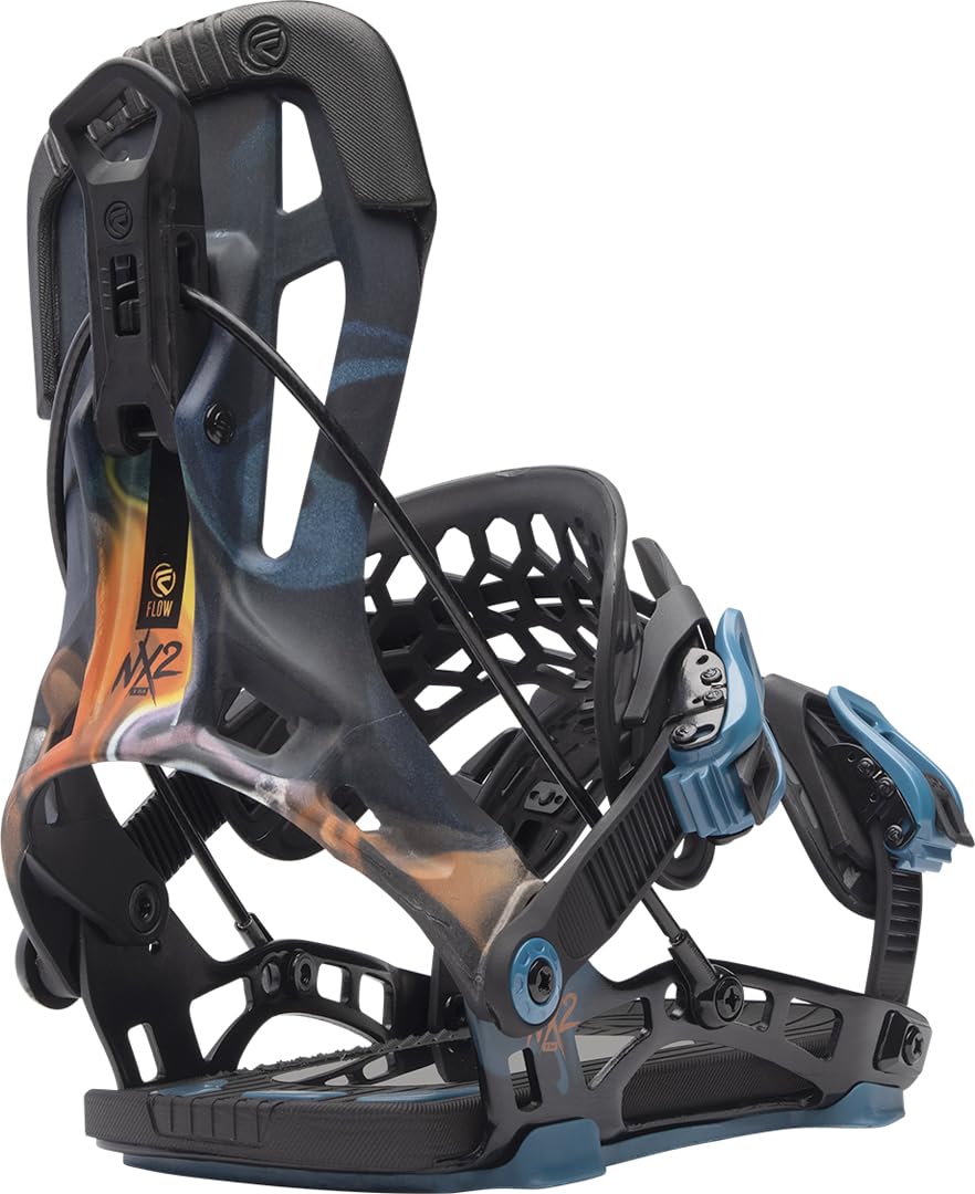 FLOW ビンディング NX2 FUSION BLUE L Flow NX2-TM Fusion Men's Rear Entry Snowboard Bindings (Blue Flame