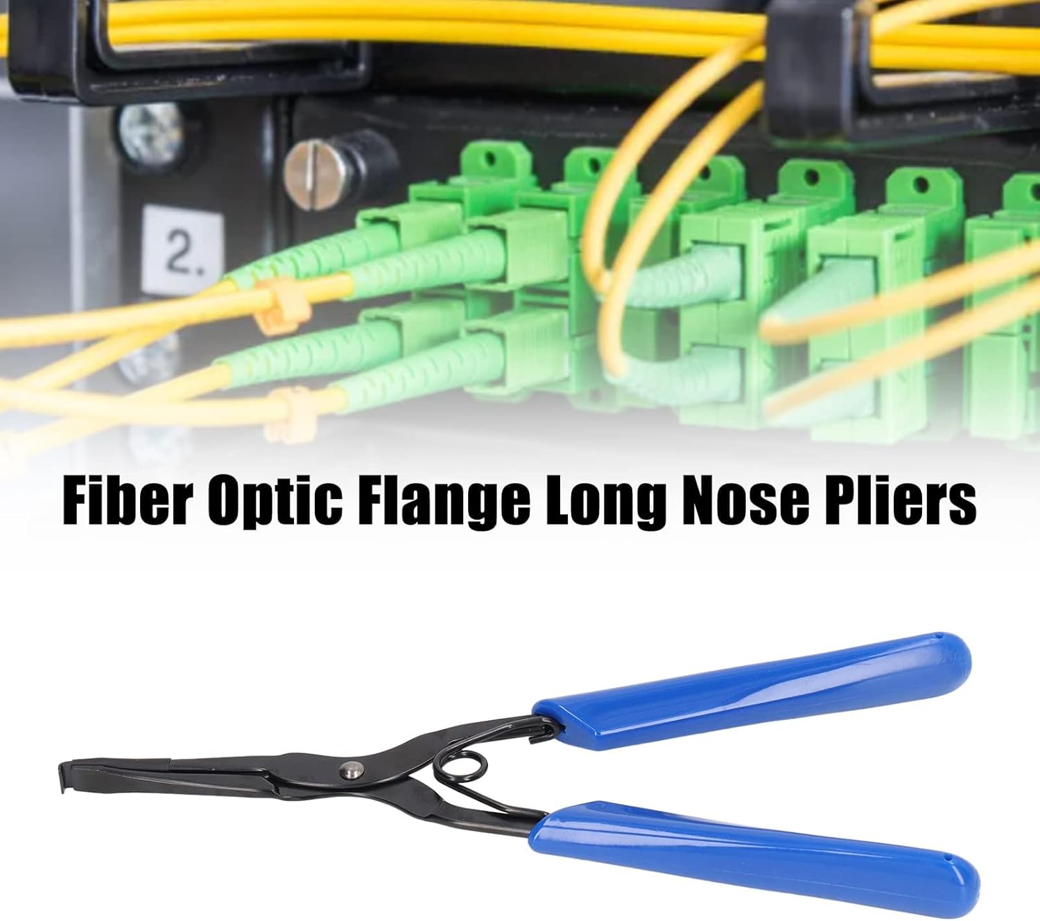Fiber Clamping Tool, High Efficiency Long Nose Labor Saving Optical Fiber Pliers Steel Head for SC LC Flange Heads