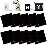 Vista 1 de Hojas de transferencia negras, 10 piezas de 12 x 12 pulgadas, papel de sublimación preimpreso de color liso sólido para tazas de prensa de calor