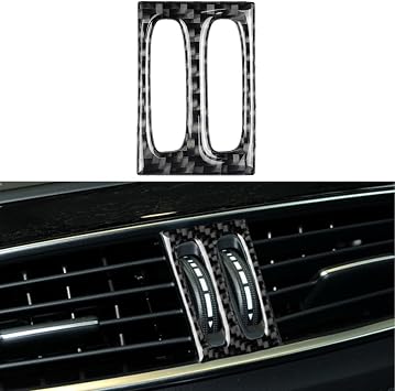 NVCNX Real Carbon Fiber Trim for Mercedes-Benz C-Class Interior Accessories | for W204 C250 C300 C350 C63 AMG 2012 2013 2014 Sedan / 2012-2015 Coupe, Dash Center Air Vent Cover, Sticker Decal, 1PC