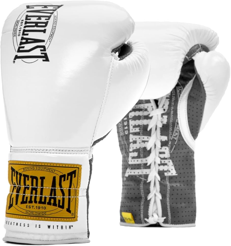 Amazon.co.jp: Everlast P00001667 1910 Pro Fight Gloves White 10 0Z