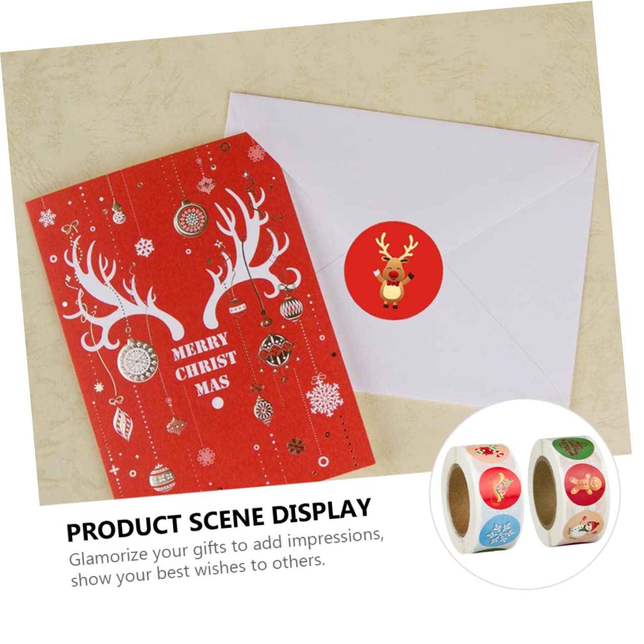 Amosfun 6rollen Dekorative Geschenketiketten Selbstklebende Weihnachtsaufkleber Für Pro Für Feste Und Anlässe Weihnachtsdekoration
