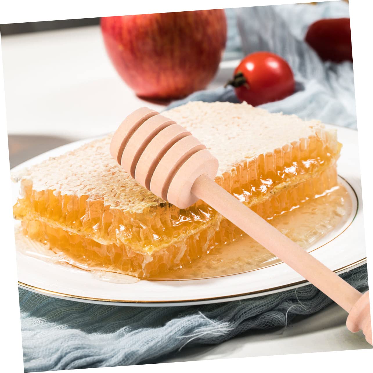 HEALLILY Honey Dispense Drizzle Stick 8 Pack Wooden Honey Stirring Stick for Tea Food Safe Comfortable Grip Reusable