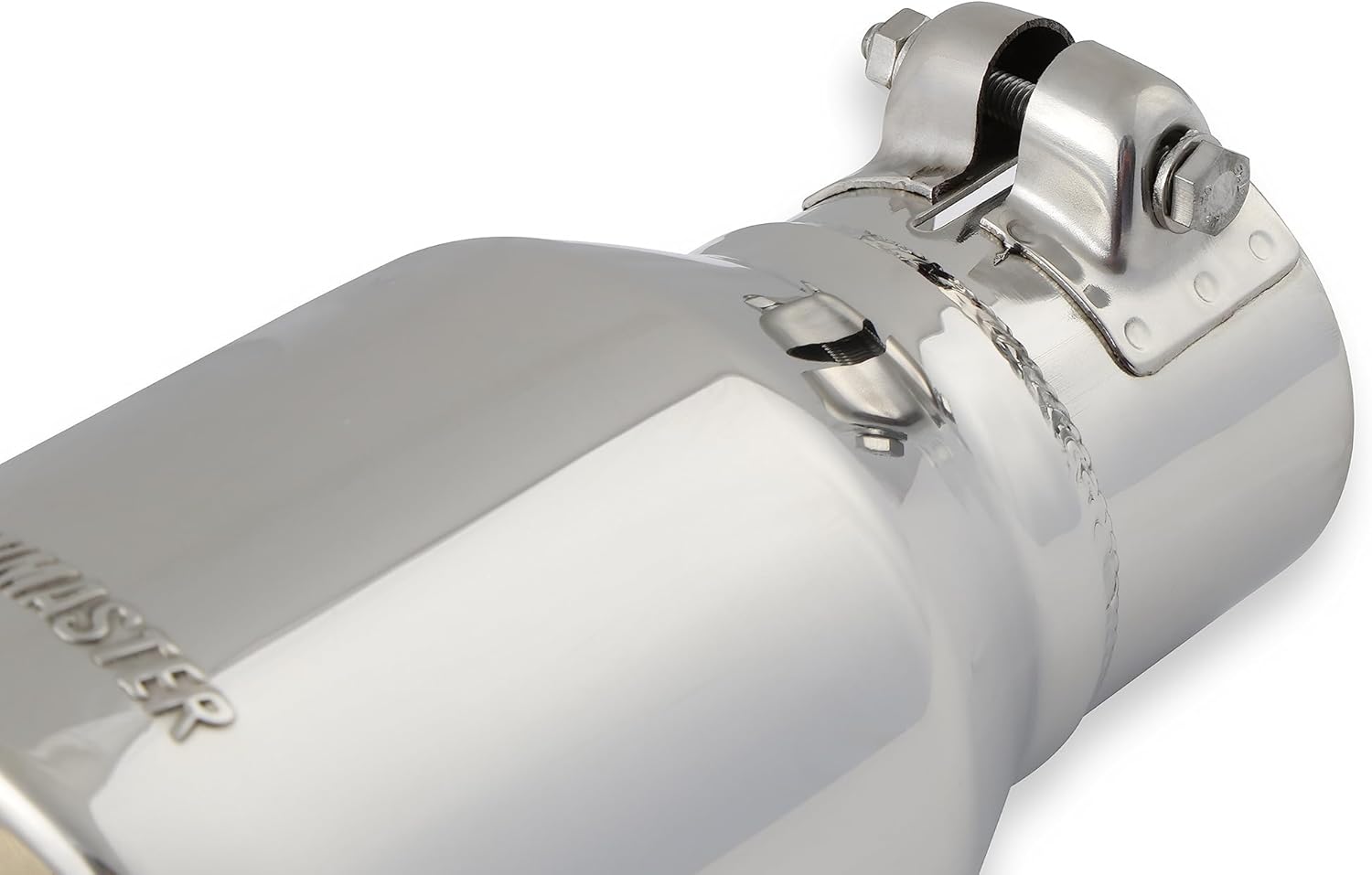 Flowmaster 15365 Exhaust Tip 4 Inch Rolled Angle Polished 304 Stainless Steel Fits 2.50 Inch Tubing Clamp On