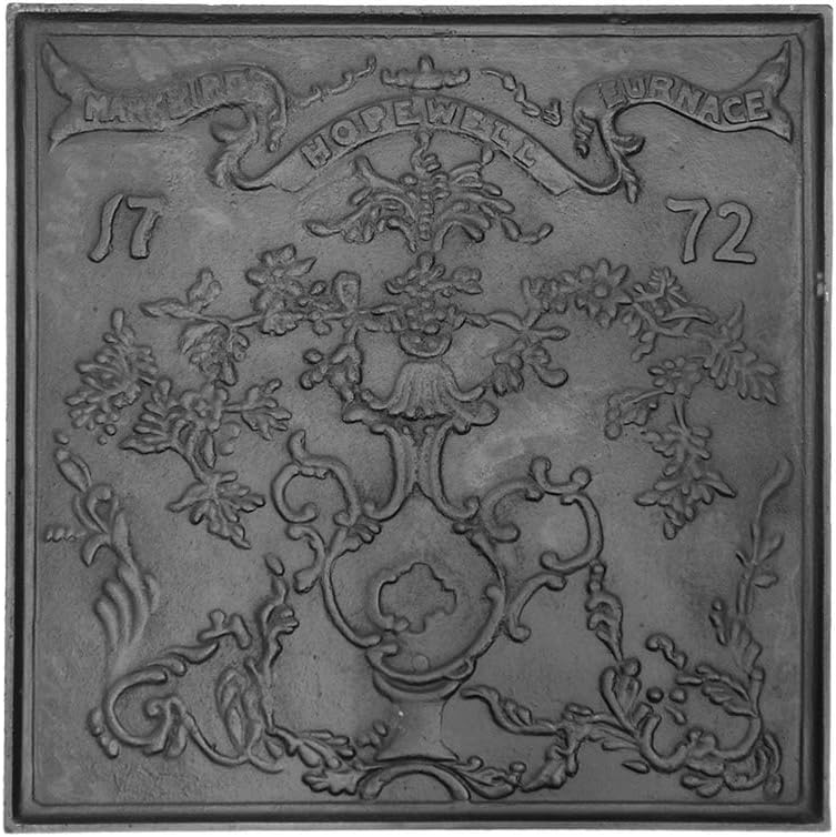 Minuteman International Cast Iron Fireplace Fireback, Black