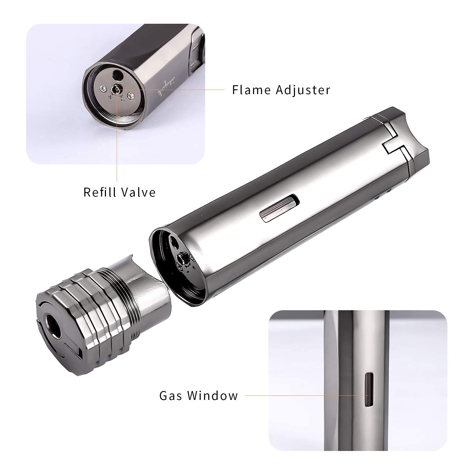 LAFULI Cigar Lighter, Cigar Punch, Cigar Draw Enhancer, Cigar Holder