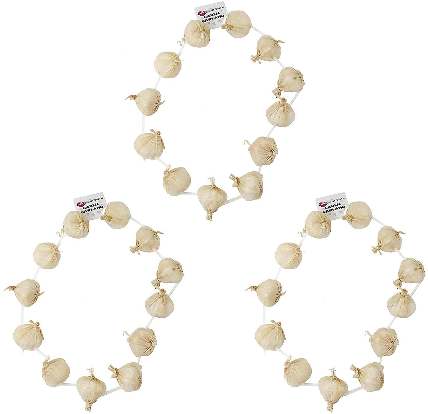 Onion Garlic Garland Necklace French Or Vampire Slayer Fancy Dress Bastille Day - Pack Of 6