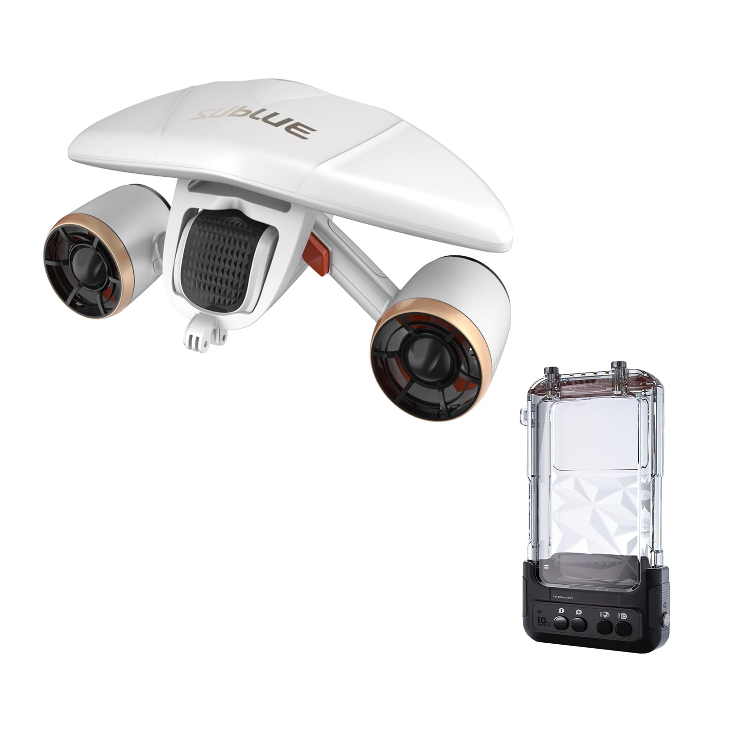 Mix Pro Underwater Scooter (White) + H1 Smart Waterproof Phone Case Bundle Set