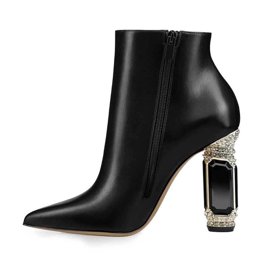 【PARTIMENTO】★ POINTED ANKLE BOOTS HEELS ★ 4 COLOR Amazon.com: Boots for Women Pointed Toe Block Heel Fashion