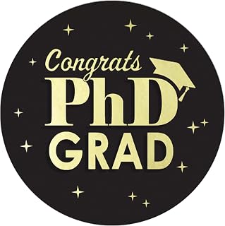 PhD Graduation Party Favor Stickers, Envelope Stickers, Doctoral Graduation Decorations - 40 Count