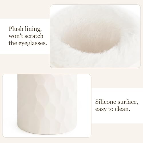 Miniatura 6 de Mkono Funda protectora para anteojos con forro de felpa, soporte para lentes antiarañazos, organizador de almacenamiento para mesa, escritorio,