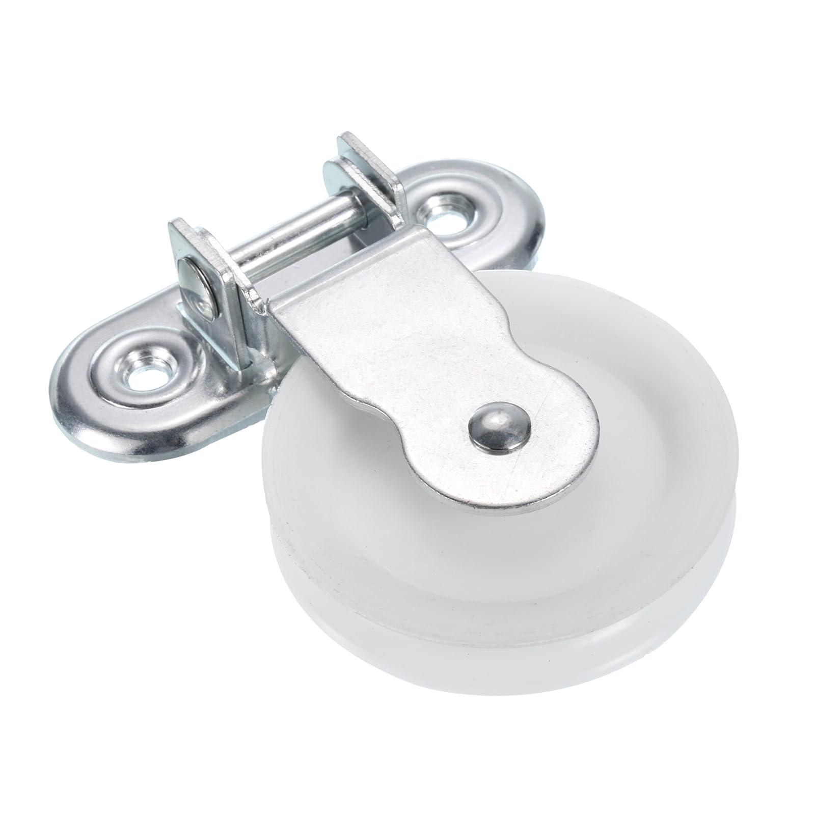 QUARKZMAN Polea Marina de 91mm, Bloque de Polea Simple, Rueda de Remolque de Cable de Hierro y Nailon, Rodillo de Polea para Cuerda con Recubrimiento de Zinc