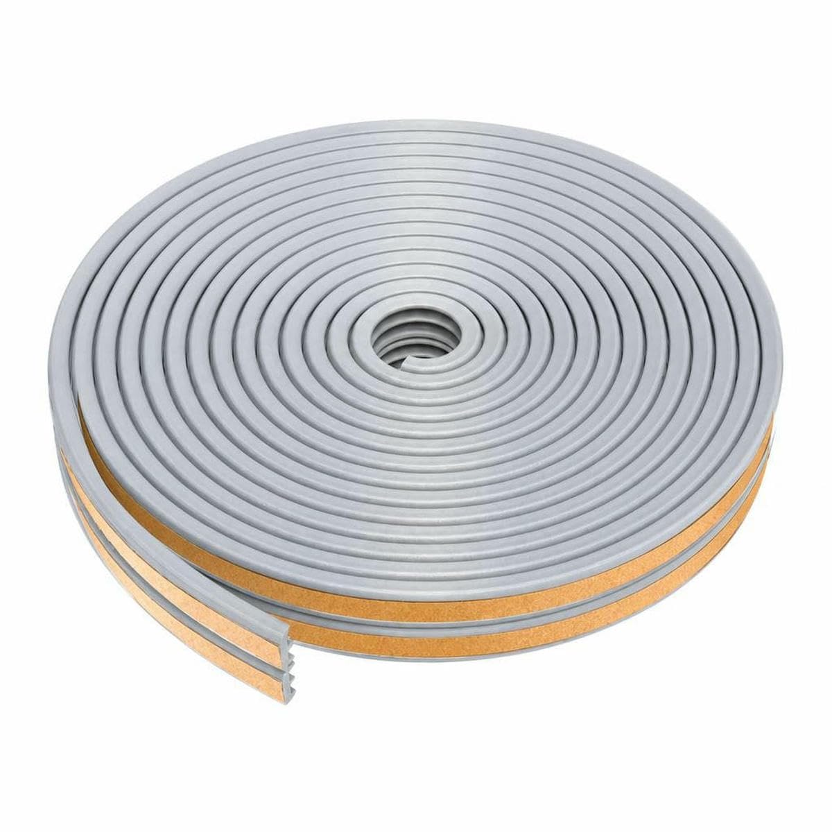 5m/10m Door Seal Strip Self-Adhesive Draft Stopper Tape Window Weather Stripping Insulation Noise Rubber Sealing Strip-E grey-5M (16.4ft)