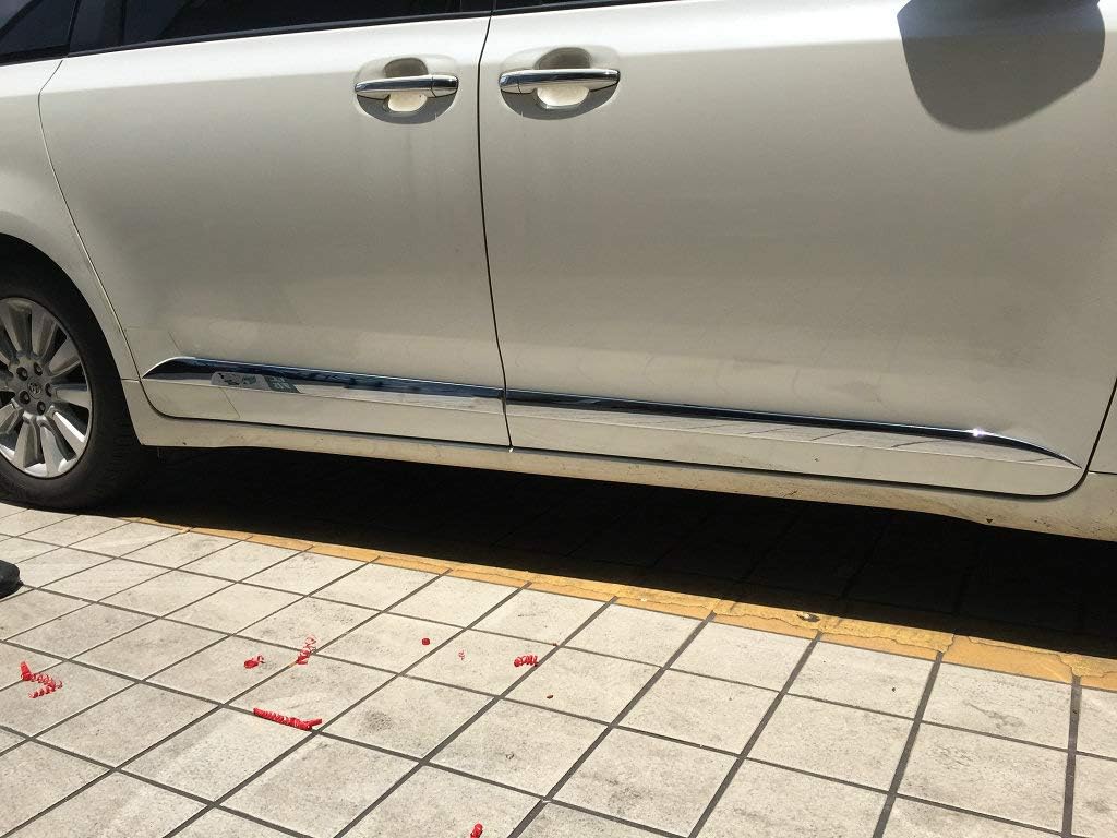 4pcs ABS Chrome Car Body Side Moulding Trim Overlay Cover Trim Molding Trim Molding Strip Decorative Emblems for Toyota Sienna 2011 2012 2013 2014 2015 2016 2017 2018 2019 2020