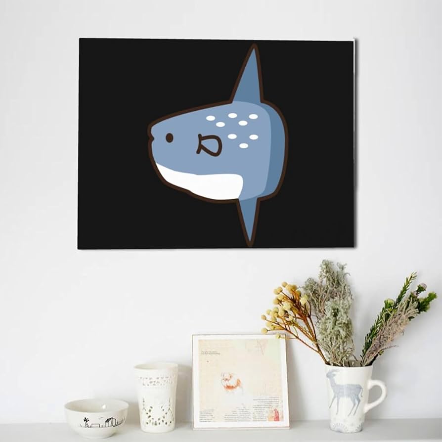 抽象画　カラフルな魚　版画 フレーム付き Amazon.co.jp: アートポスター フレーム 装飾画 たこ タコ 魚 波