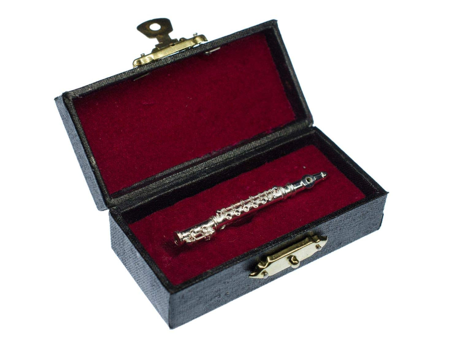 Miniblings Querflöte Brosche Flötistin Musik Flöte versilbert +Box | Für Revers, Jacke oder Tasche, aus Berlin, in kleiner Serie hergestellt