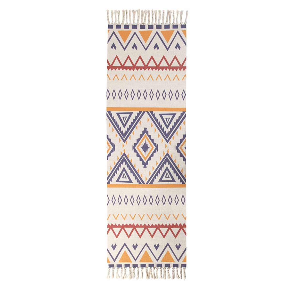 jia coolStyled World Cotton Boho Rug with Rug Pad | 23.6’x70.8’ Printed Bohemian Runner Rug with Tassels | Bathroom, Kitchen, Bedroom, Entryway Carpet，Saer Ya