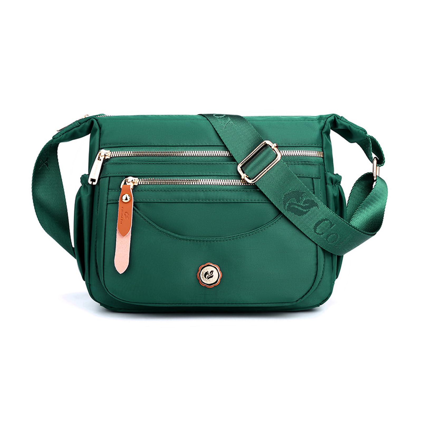FANDARE Ultraleicht Damen Umhängetasche Nylon Schultertasche Handtaschen Elegant Umhängetasche mit verstellbarem breitem Riemen Frauen zum Umhängen Damentasche Multi-Tasche Messenger Bag Grün