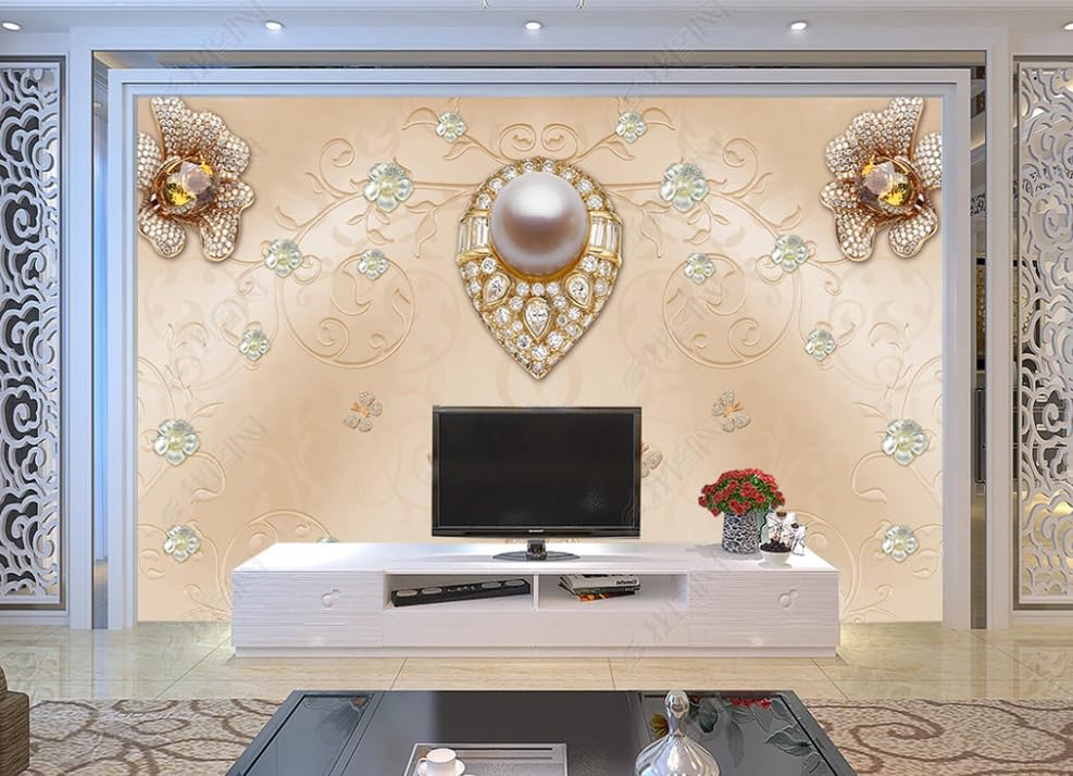 Papier peint intissé perles de diamant pour masquer un grand mur