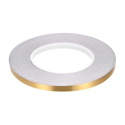 Cinta autoadhesiva para azulejos de borde de línea de sellado de pisos, [para decoración de suelo de pared,] 0.31 pulgadas x 55 yardas/tono dorado