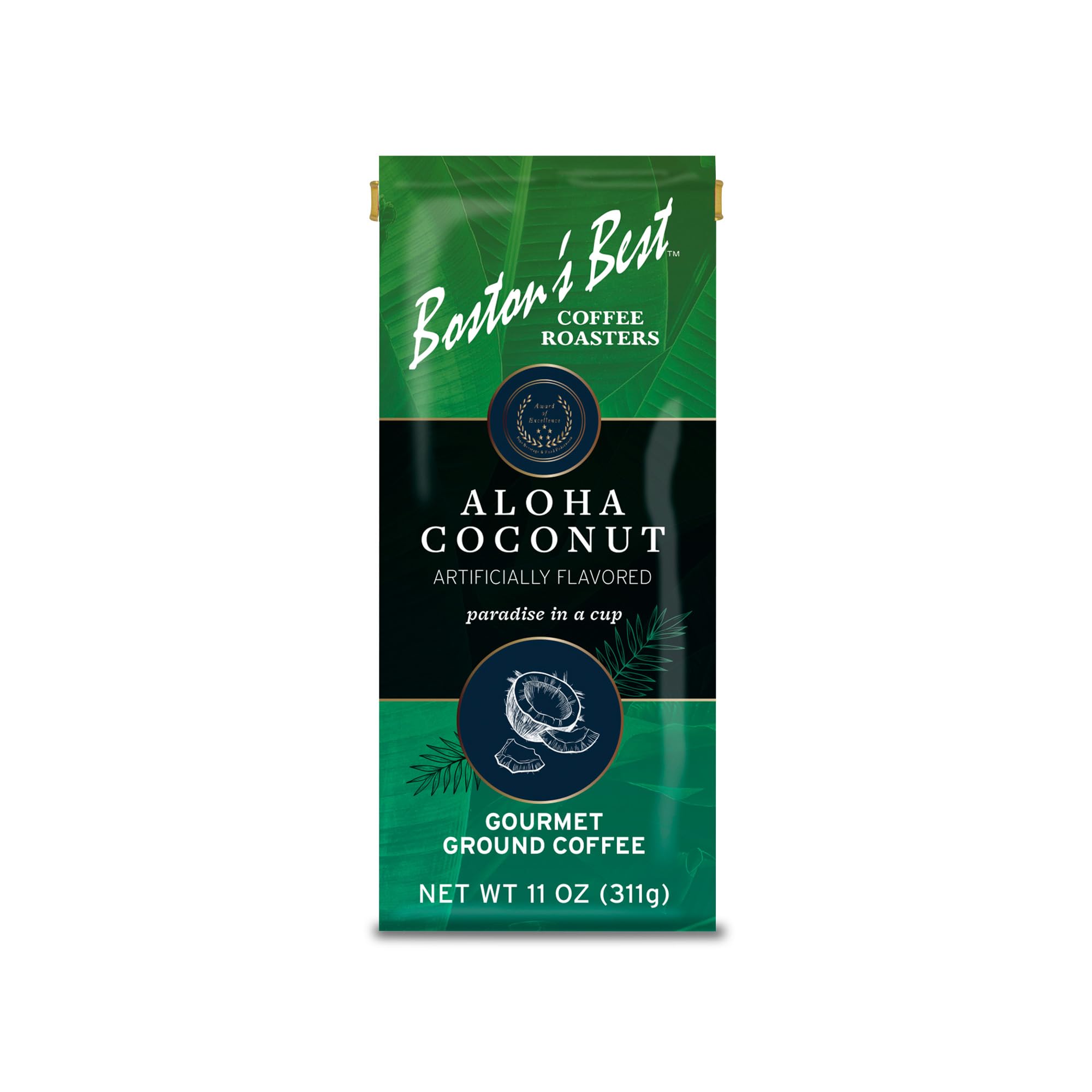 Boston’s Best Coffee - Aloha Coconut Flavored Delicious Gourmet Premium Ground Coffee, 11 oz. / 311 g Bag