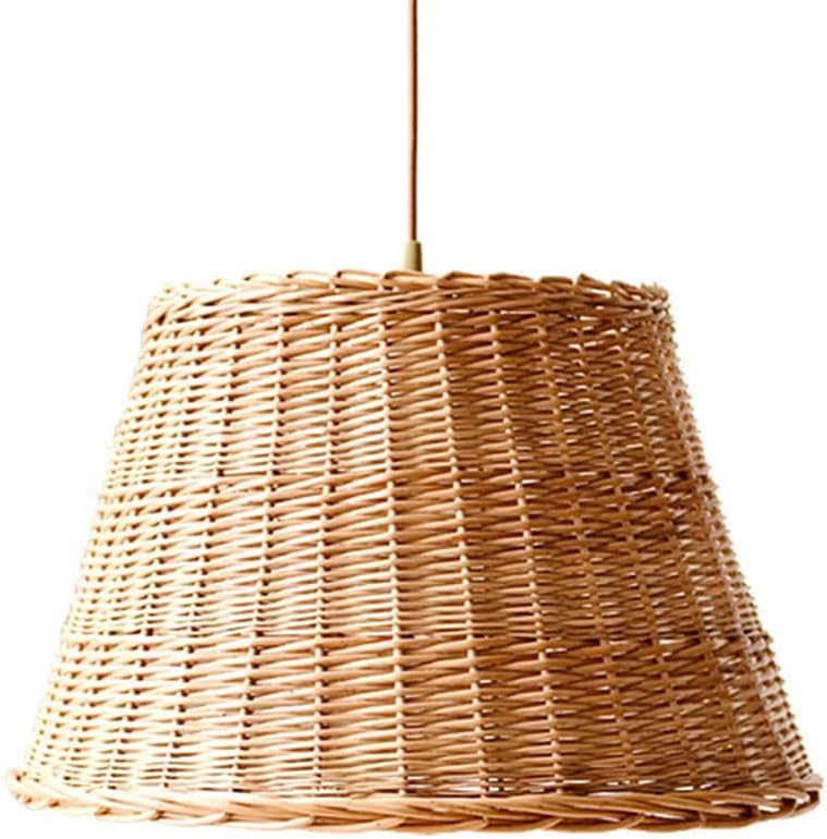 SYAXVOM Paralume in Vimini Naturale retrò, lampadario Fai da Te con Gabbia in Rattan, lampadario Rustico a Cestino Cavo, lampade a Sospensione in Stile costiero per la casa, per Una Cena i