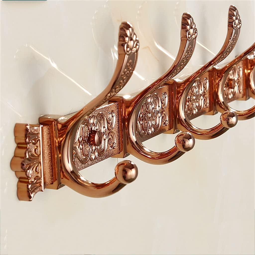 European Golden Coat Hook Wall Hanging Coat Hook Bathroom Hardware Pendant Wall Hanger Hook Clothes Row Hook(B)