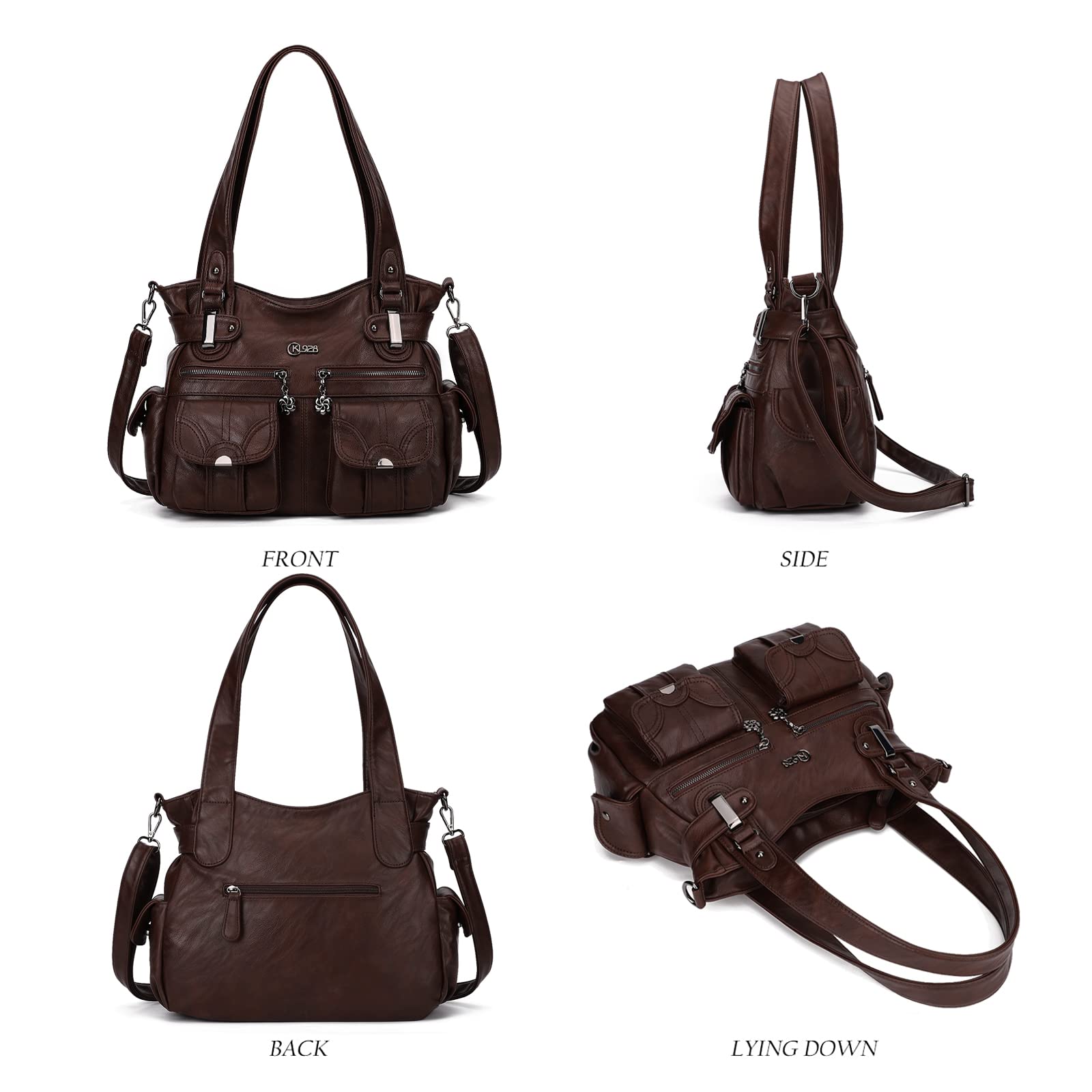 Purses and Handbags for Women Large Hobo Shoulder Bags Soft PU Leather Multi-Pocket Tote Bag