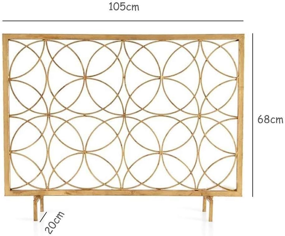 暖炉火花保護錬鉄製暖炉スクリーン、自立型ベビーセーフ暖炉フェンス、屋外火花ガードカバー装飾メッシュ Present