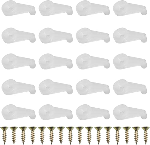 Miniatura 7 de Aifeier ET Kit de 20 clips de retención de vidrio de 0.157 in con tornillos para fijar puertas de gabinete de vidrio (blanco)