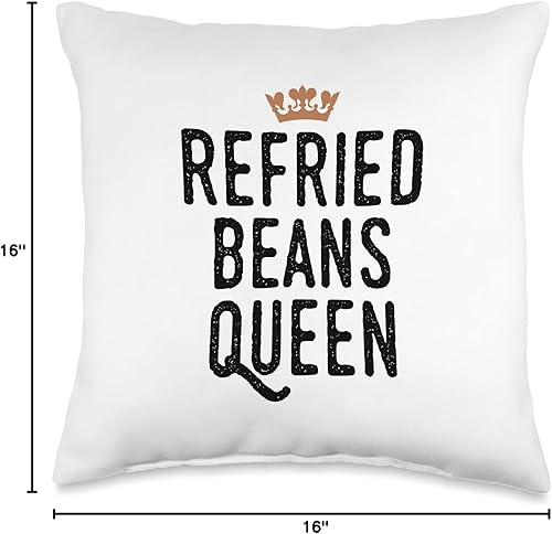 Miniatura 6 de Refried Beans Queen Almohada gráfica 18 x 18 pulgadas multicolor