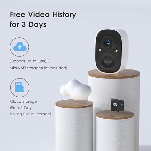 Miniatura 7 de GMK Cámaras de seguridad inalámbricas para exteriores, visión nocturna a color 2K, detección de movimiento AI, conversación de 2 vías, alimentada