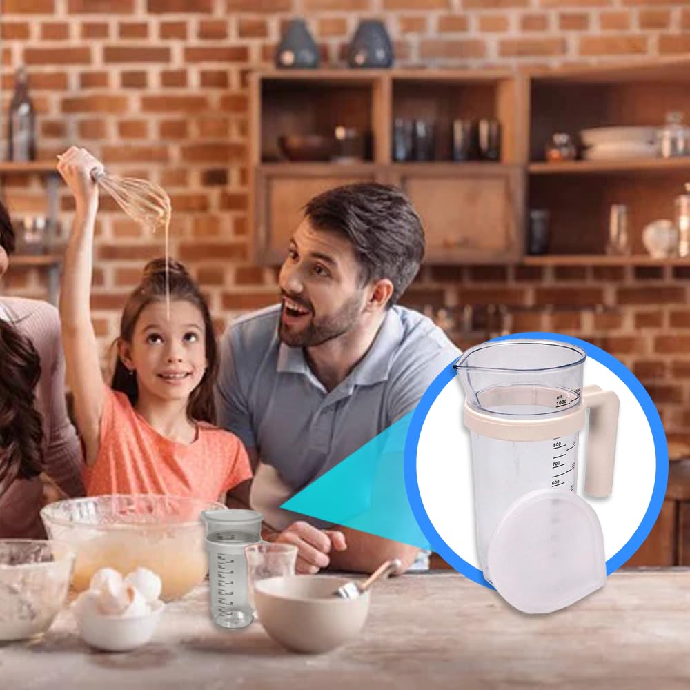 Anakel Home Caraffa graduata con coperchio Capacità 1 litro I Misurino per frullatore a immersione I Plastica resistente