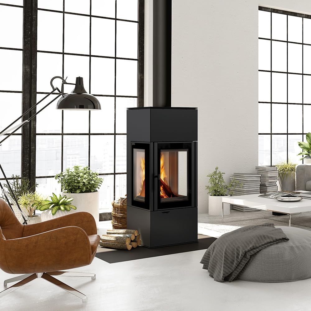 KRATKI Stufa a legna in acciaio THOR 8 kW Ø150 A+ 83% di efficienza termica
