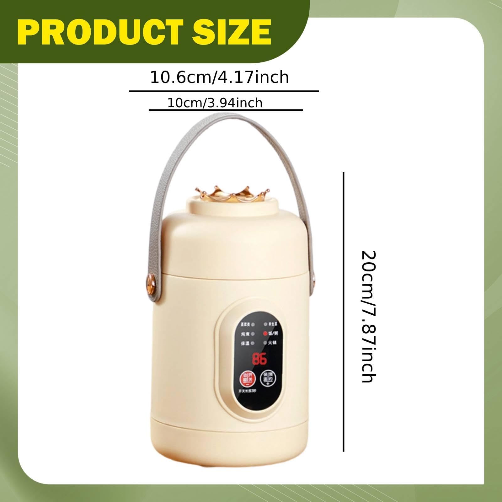 rockible Cuociriso elettrico da 800 ml, pentola elettrica multifunzione per cottura rapida di ramen, ideale per dormitorio, viaggi, casa, pasta e carne, Beige