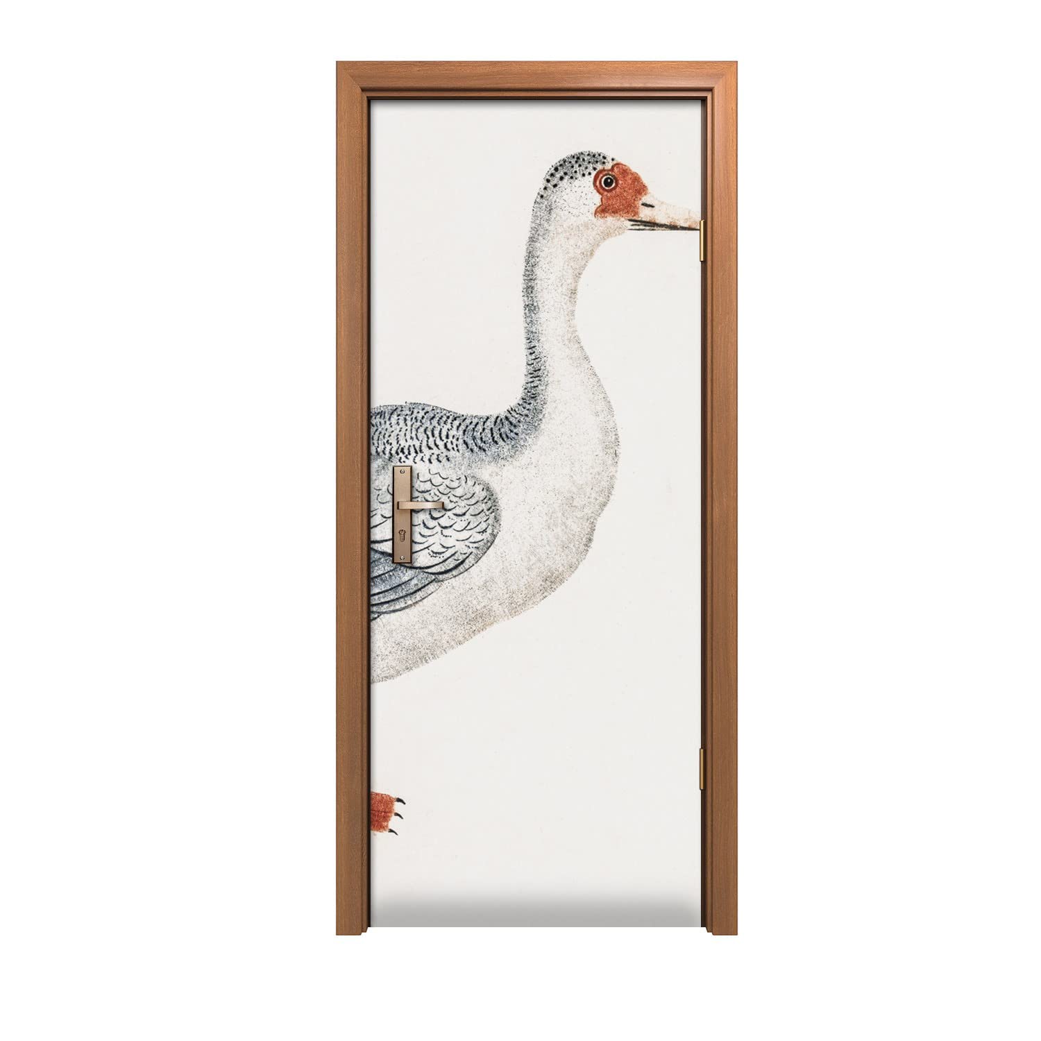 Autocollant de porte oie pour cacher les imperfections et moderniser une porte abîmée