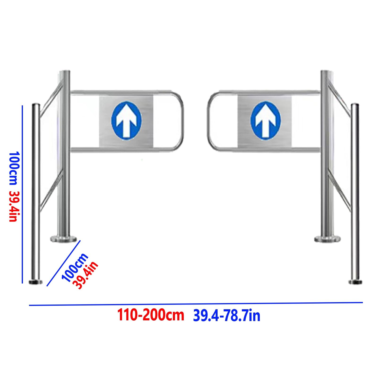 Portillon De Sécurité Pivotant pour Entrée De Supermarché,Portillon De Sécurité À Ressort pour Magasin,Portillon À Fermeture Automatique pour Bibliothèque(190cm/74.8in)