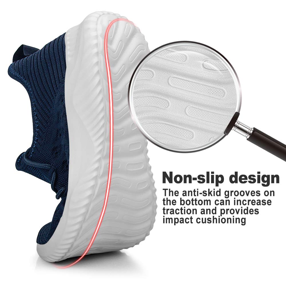 Feethit Chaussures de marche à enfiler légères et respirantes pour homme, bleu, 44.5 EU