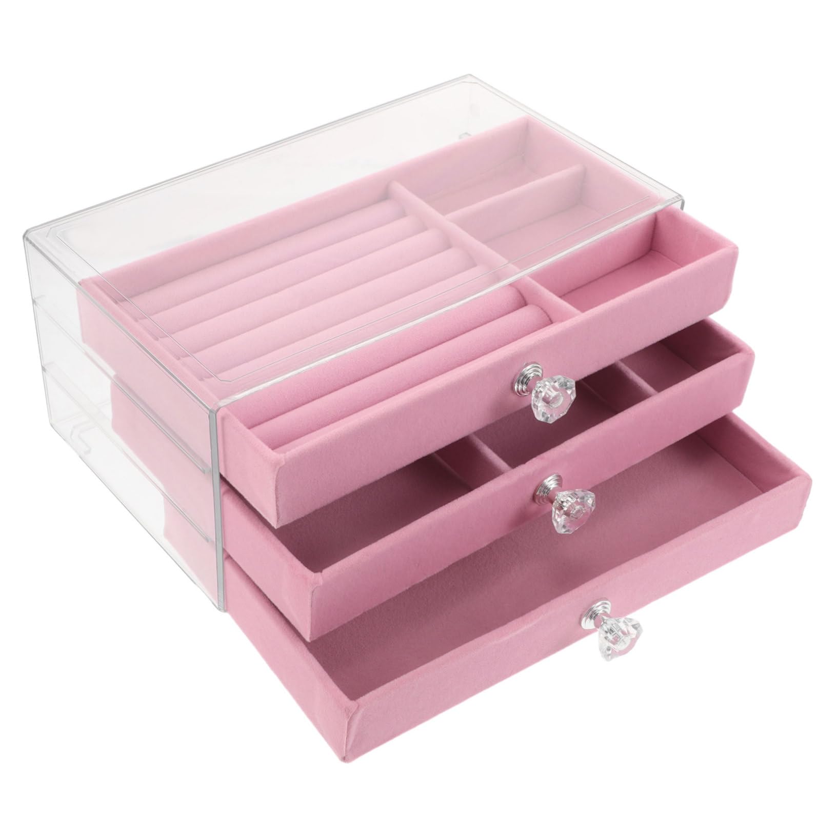 Gatuida Scatola con Trasparente Organizer Strati con per Collane e Design Pratico per Casa e Rosa