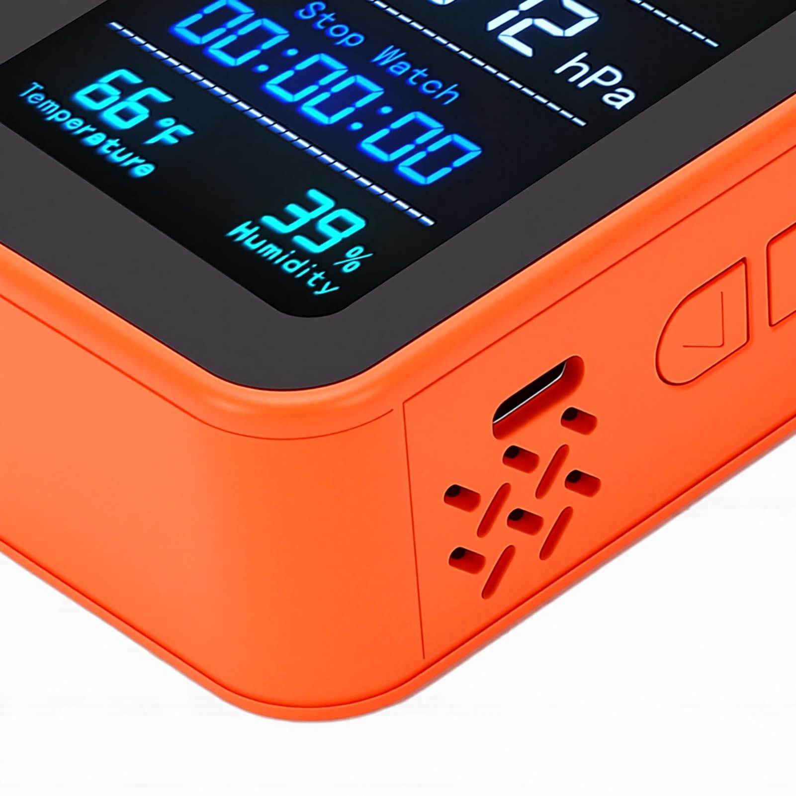 Tosuny Detector Portátil de Calidad del Aire, Monitor de Oxígeno, Medidor de Humedad, Temperatura y Presión del Aire con Linterna, Cronómetro, Mini Sensor para Viajes, Camping, Habitación de Hotel