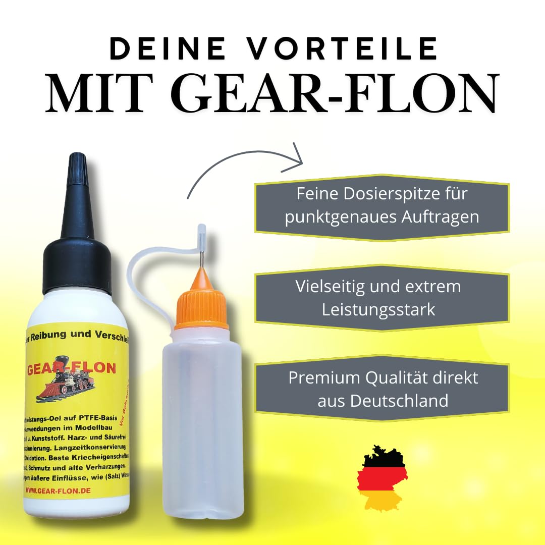 Olio lubrificante ad alte prestazioni per modellismo ferroviario e modellismo, lubrificazione precisa e cura a lungo termine, olio speciale per locomotive, assi e ingranaggi (50 ml)