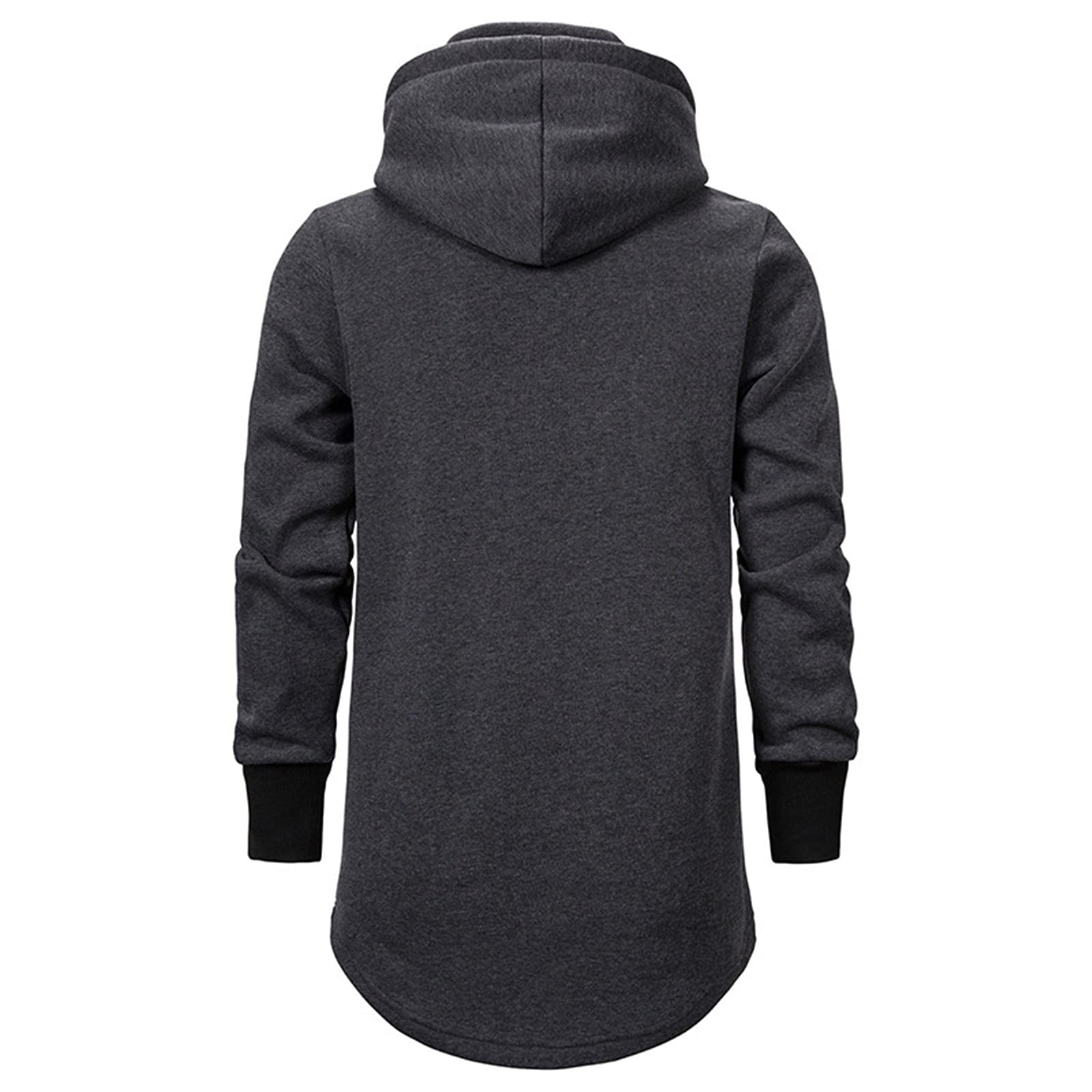 Felpa da uomo in cotone con cappuccio, tinta unita, oversize | Felpa invernale da uomo con cappuccio e coulisse, a maniche lunghe, leggera, per autunno e inverno